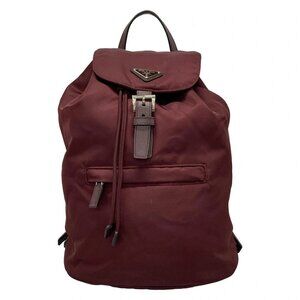 PRADA - Bordeaux Nylon Leather Backpack 529-082725